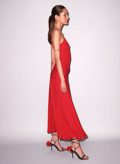 Fleur du Mal Red Nina Maxi Dress