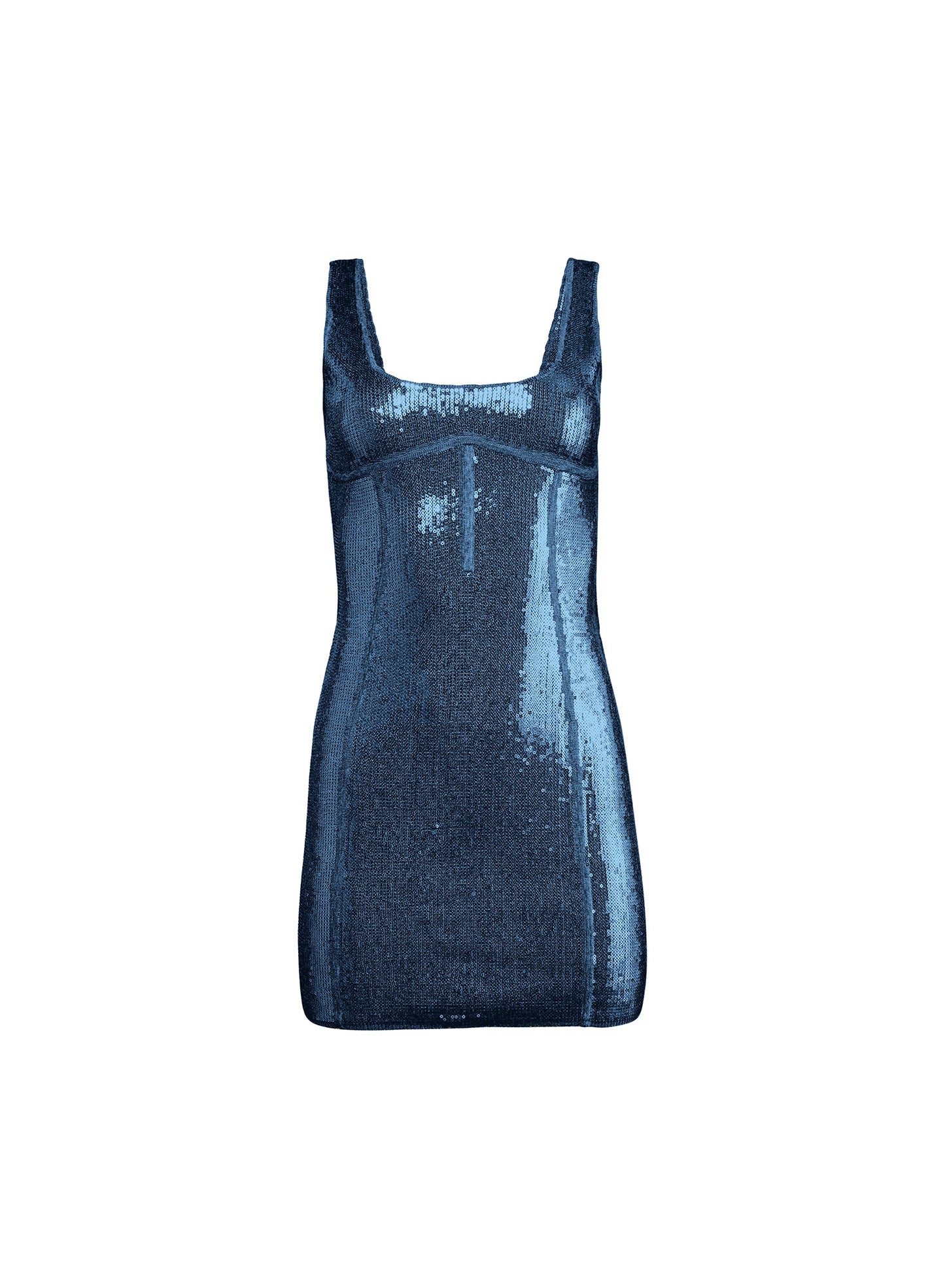 Fleur du Mal Navy Sequin Knit Bodycon Dress