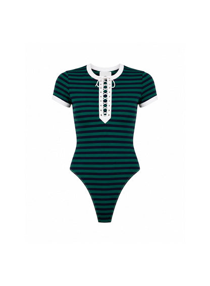 Fleur du Mal Lucky Midnight Navy Ivy Ringer Bodysuit