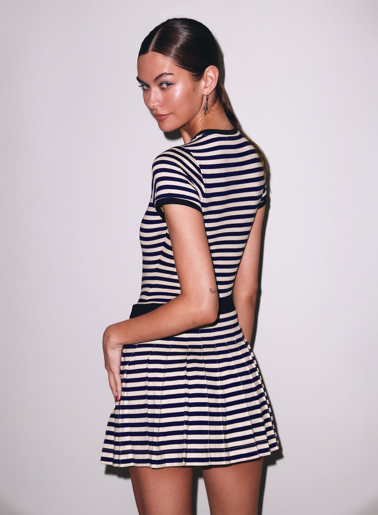 Fleur du Mal Navy Sand Stripe Ivy Ringer Bodysuit