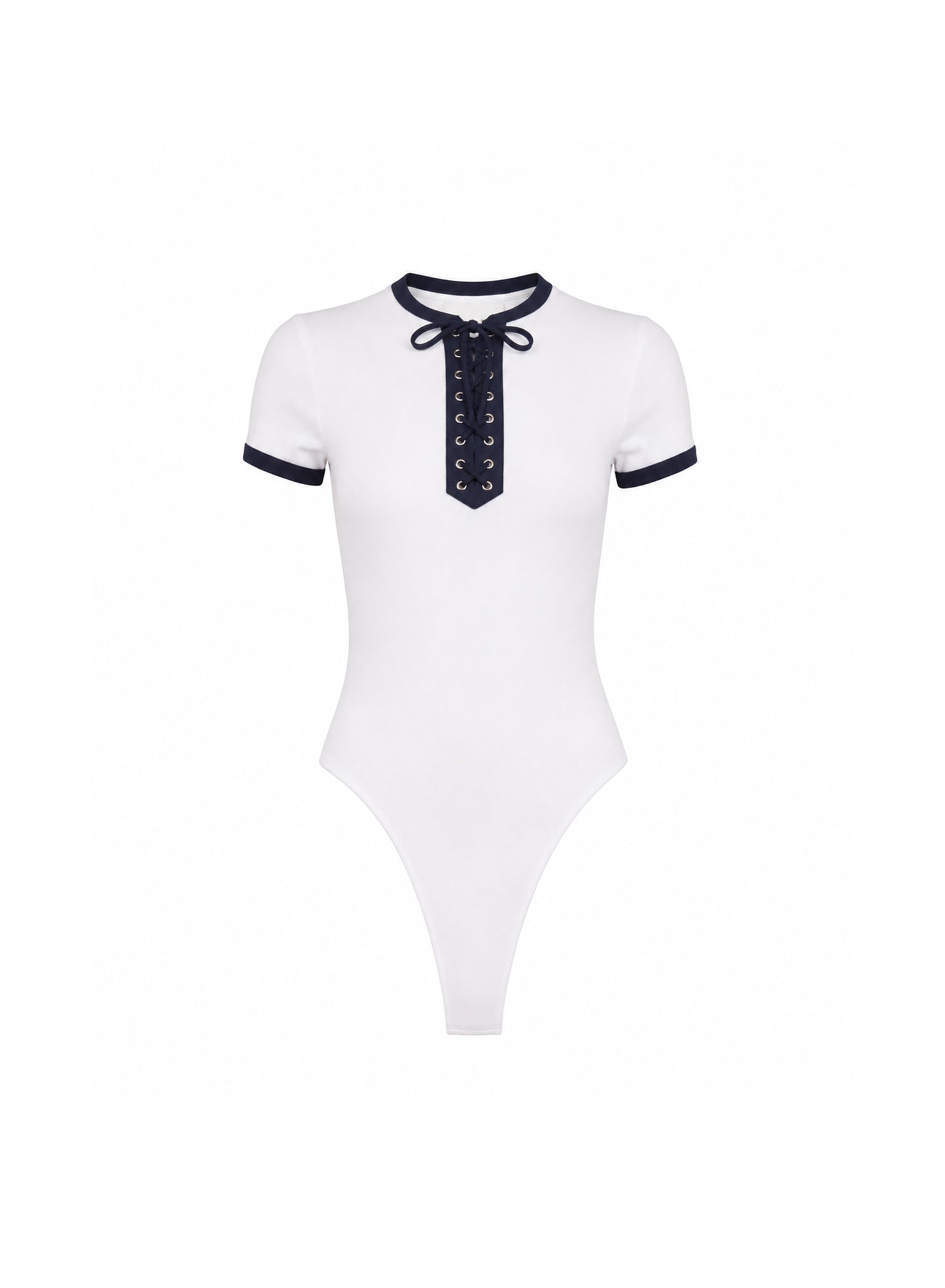 Fleur du Mal White Ivy Ringer Bodysuit