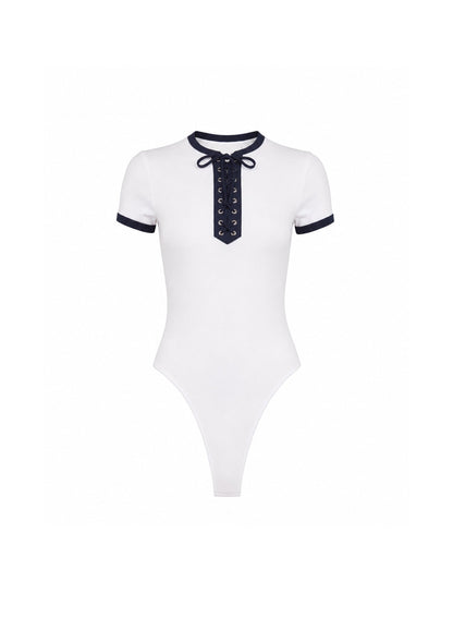 Fleur du Mal White Ivy Ringer Bodysuit