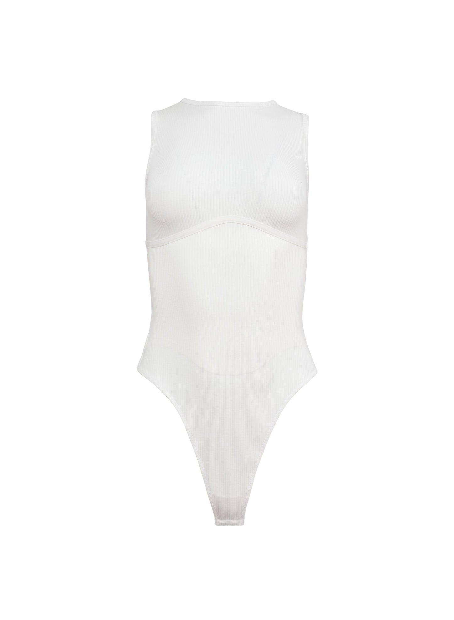 Fleur du Mal Ivory Hourglass Rib Bodysuit