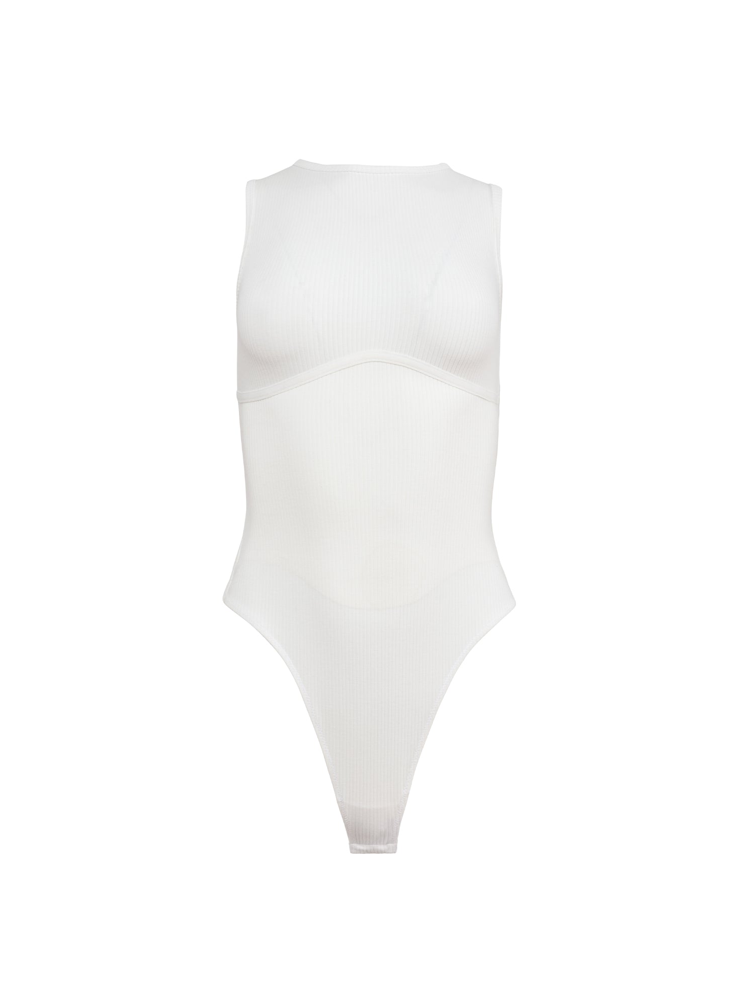 Fleur du Mal Ivory Hourglass Rib Bodysuit