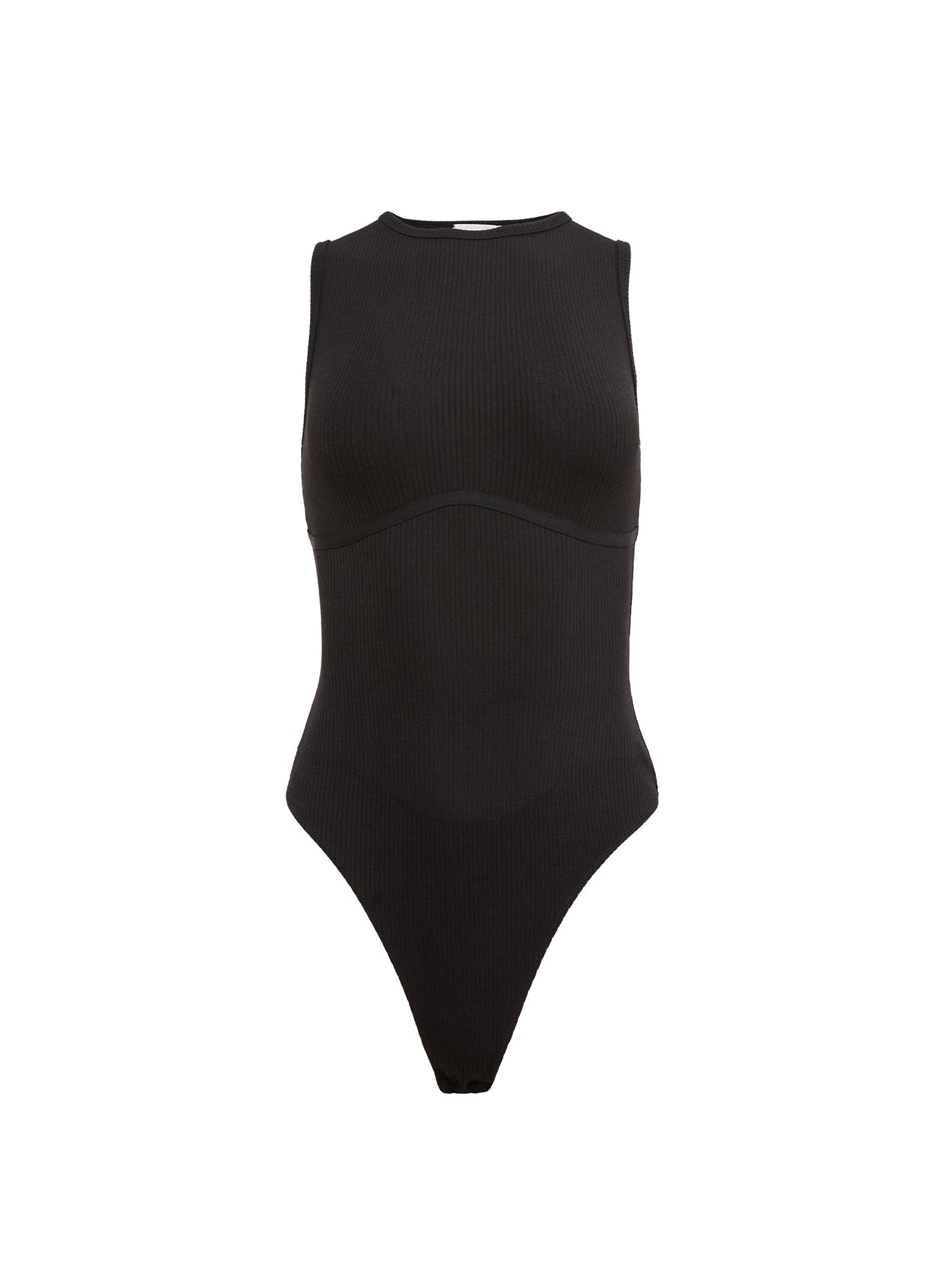 Fleur du Mal Black Hourglass Rib Bodysuit
