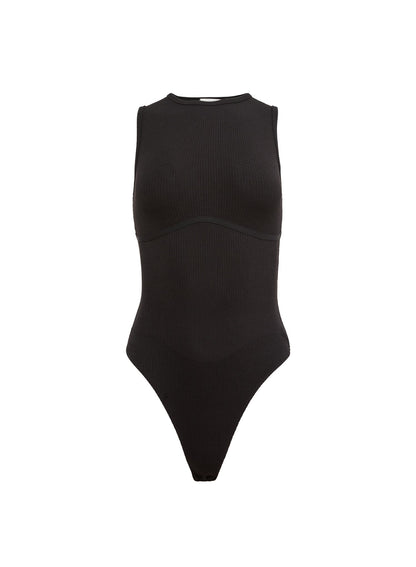 Fleur du Mal Black Hourglass Rib Bodysuit
