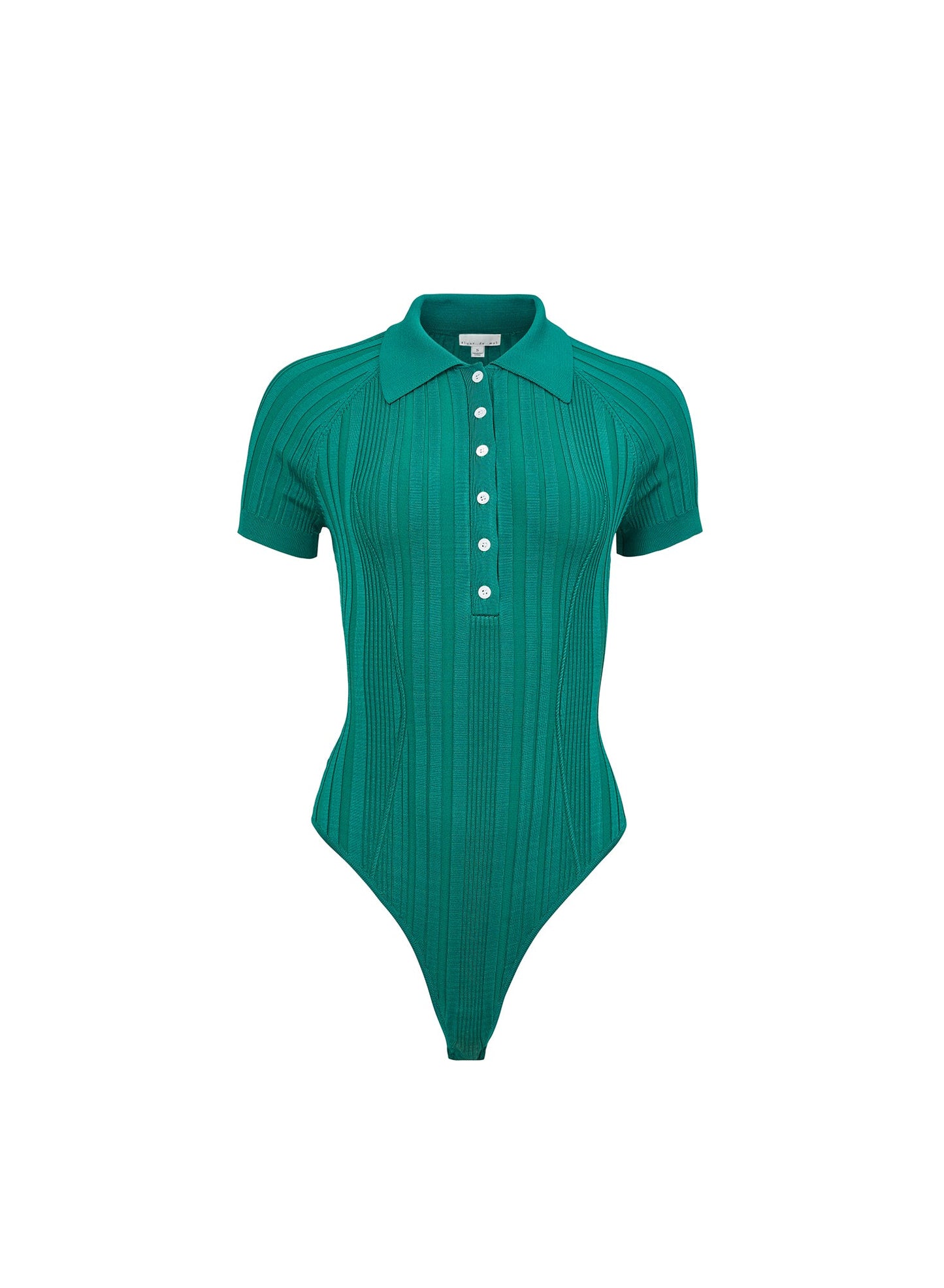 Fleur du Mal Lucky Green Rib Polo Bodysuit