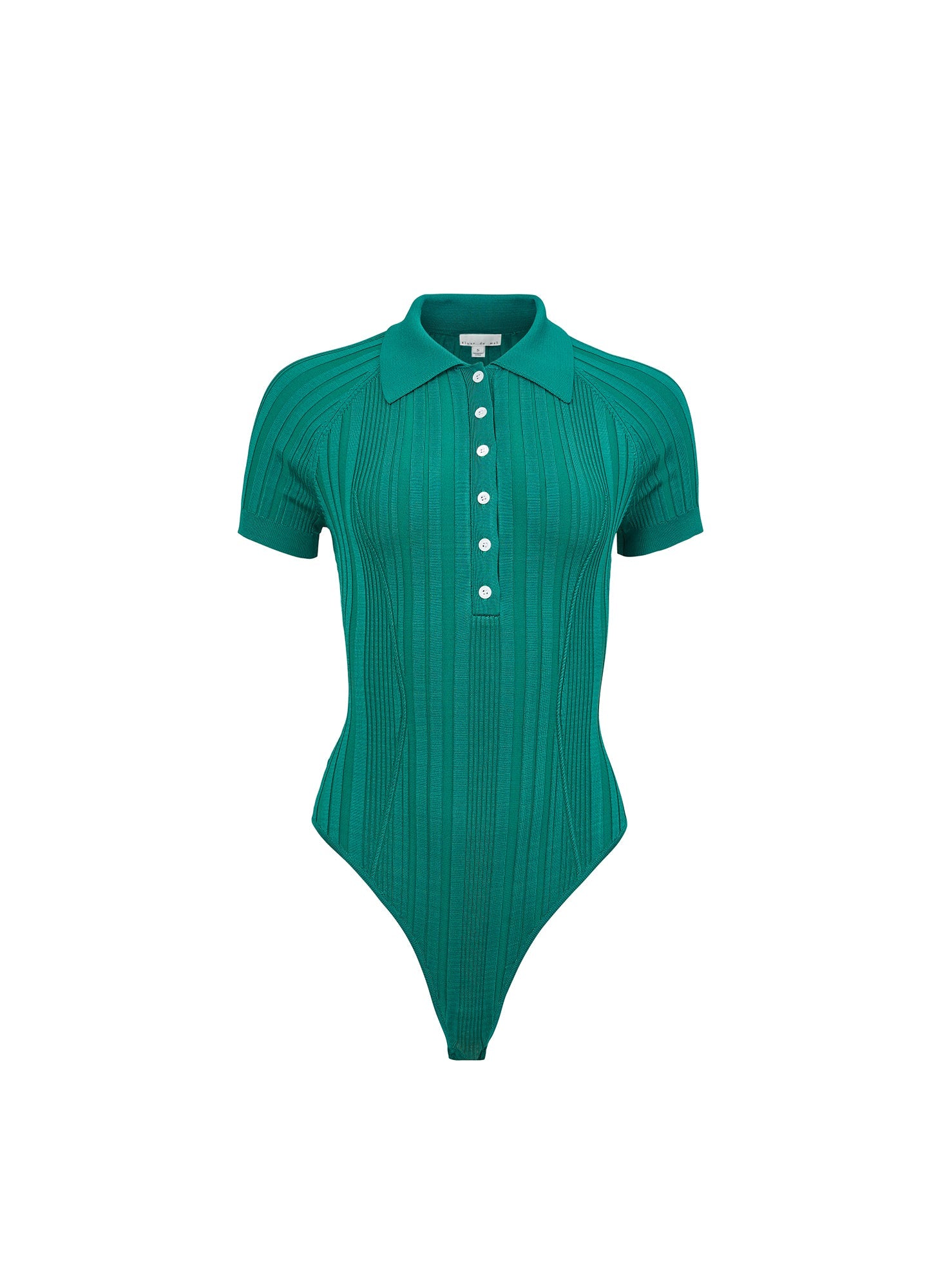 Fleur du Mal Lucky Green Rib Polo Bodysuit
