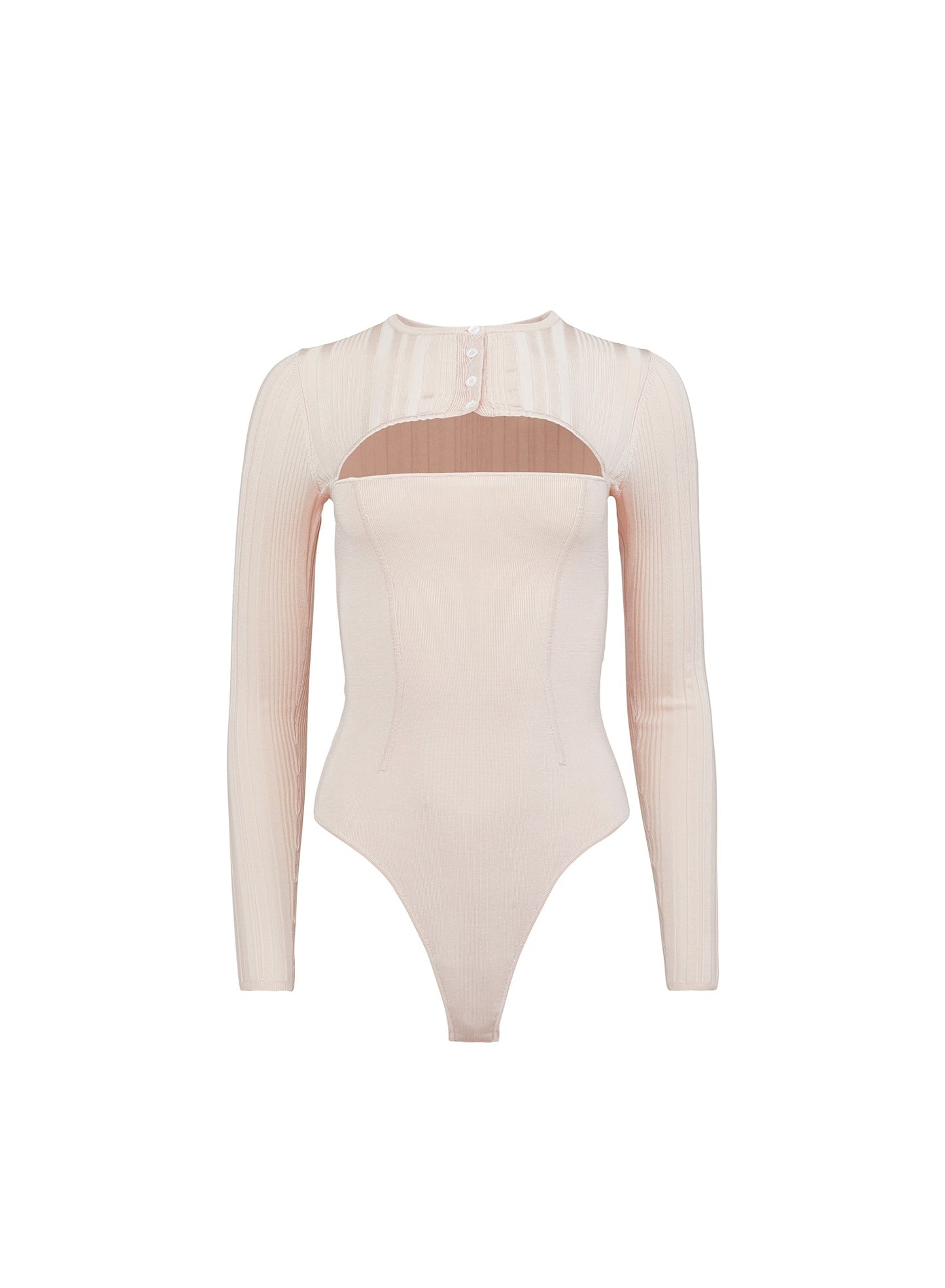 Fleur du Mal Tan Rib Shrug Bodysuit
