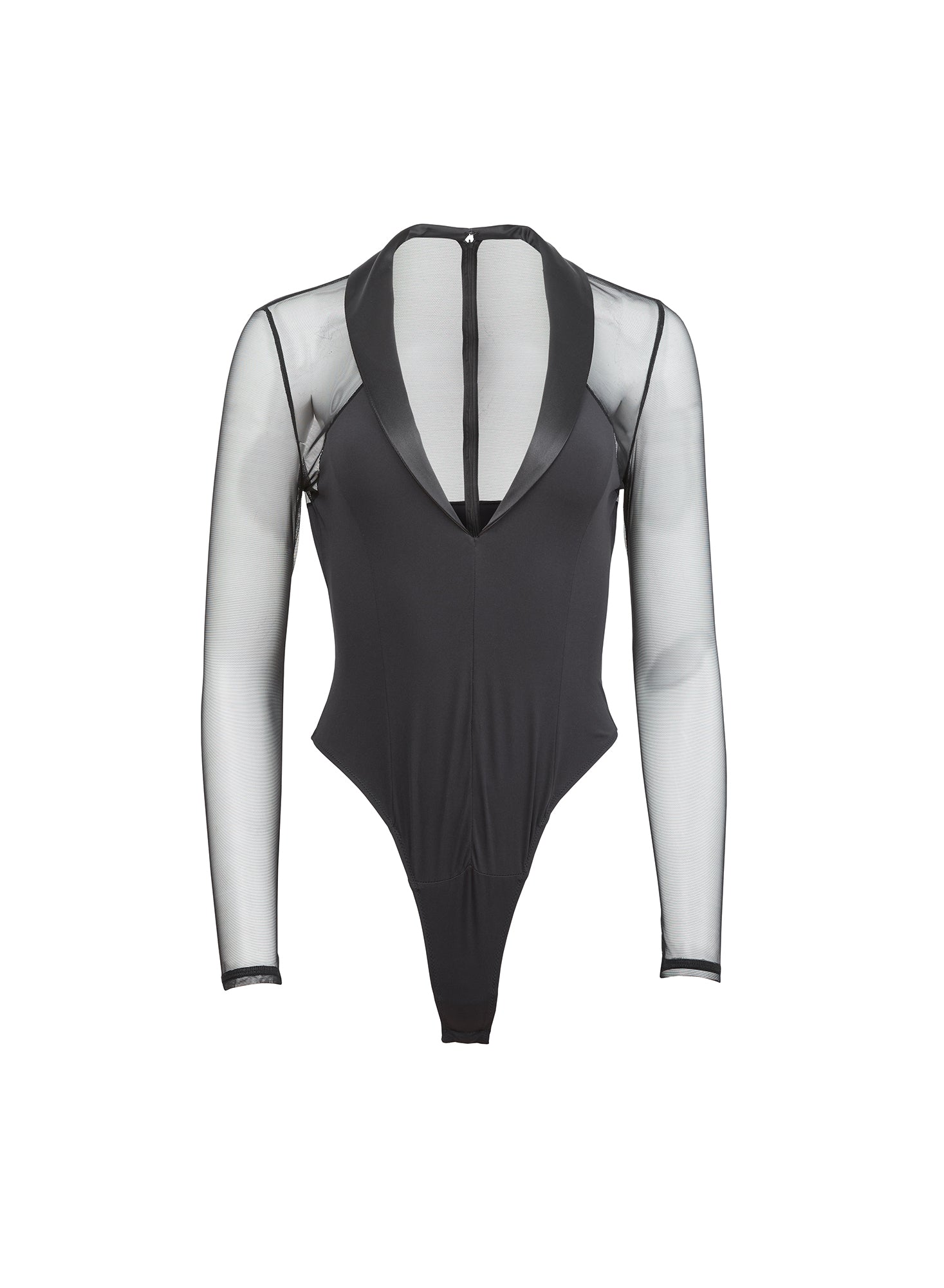 Fleur du Mal Black Tuxedo Bodysuit