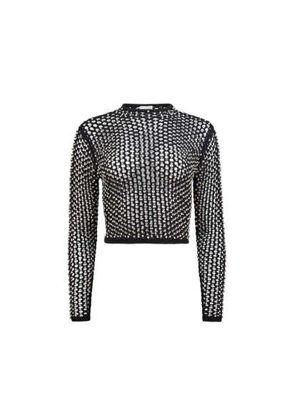 Fleur du Mal Black Spotlight Long Sleeve Top