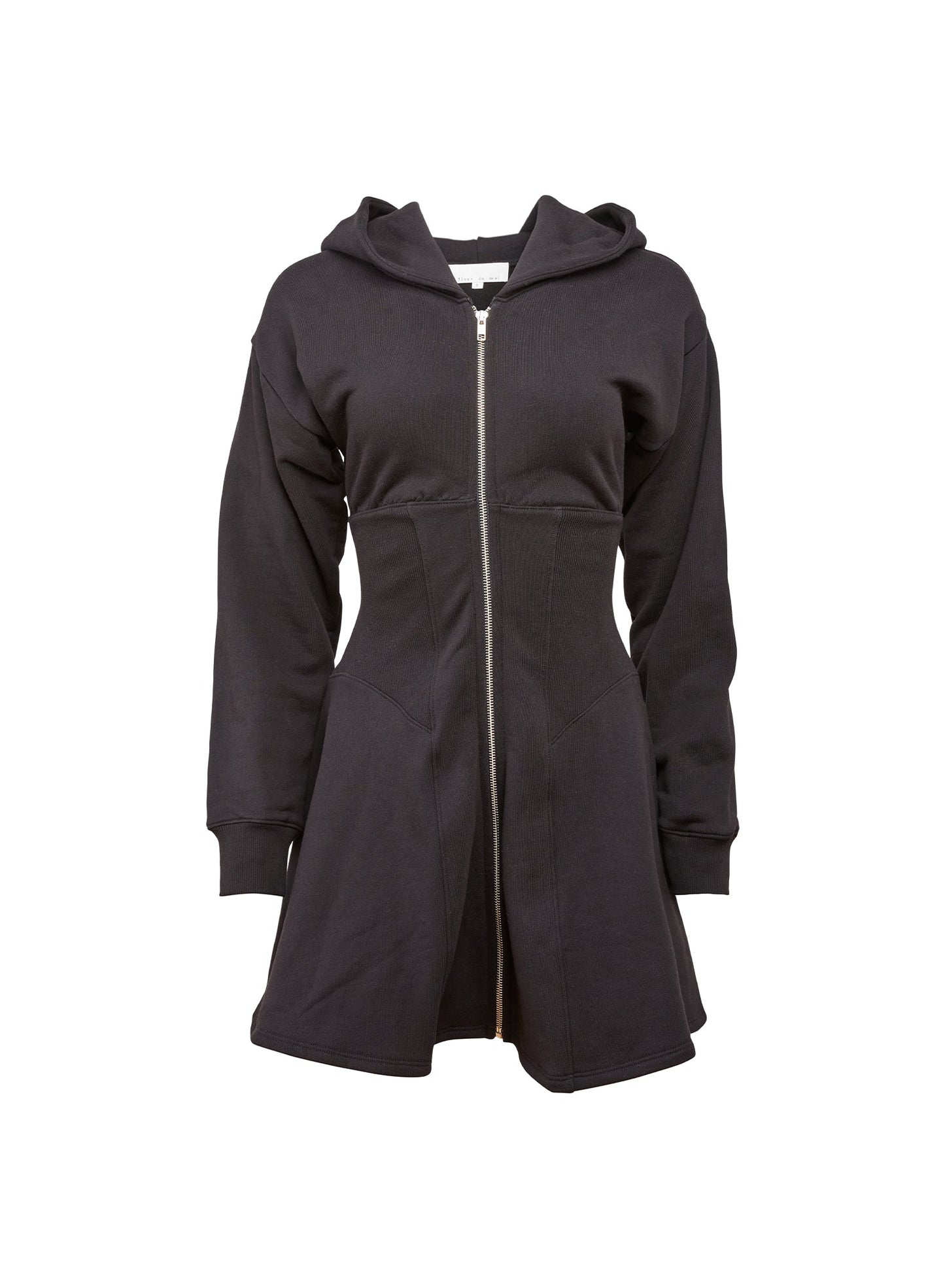 Fleur du Mal Black Unzip Me Hoodie Dress