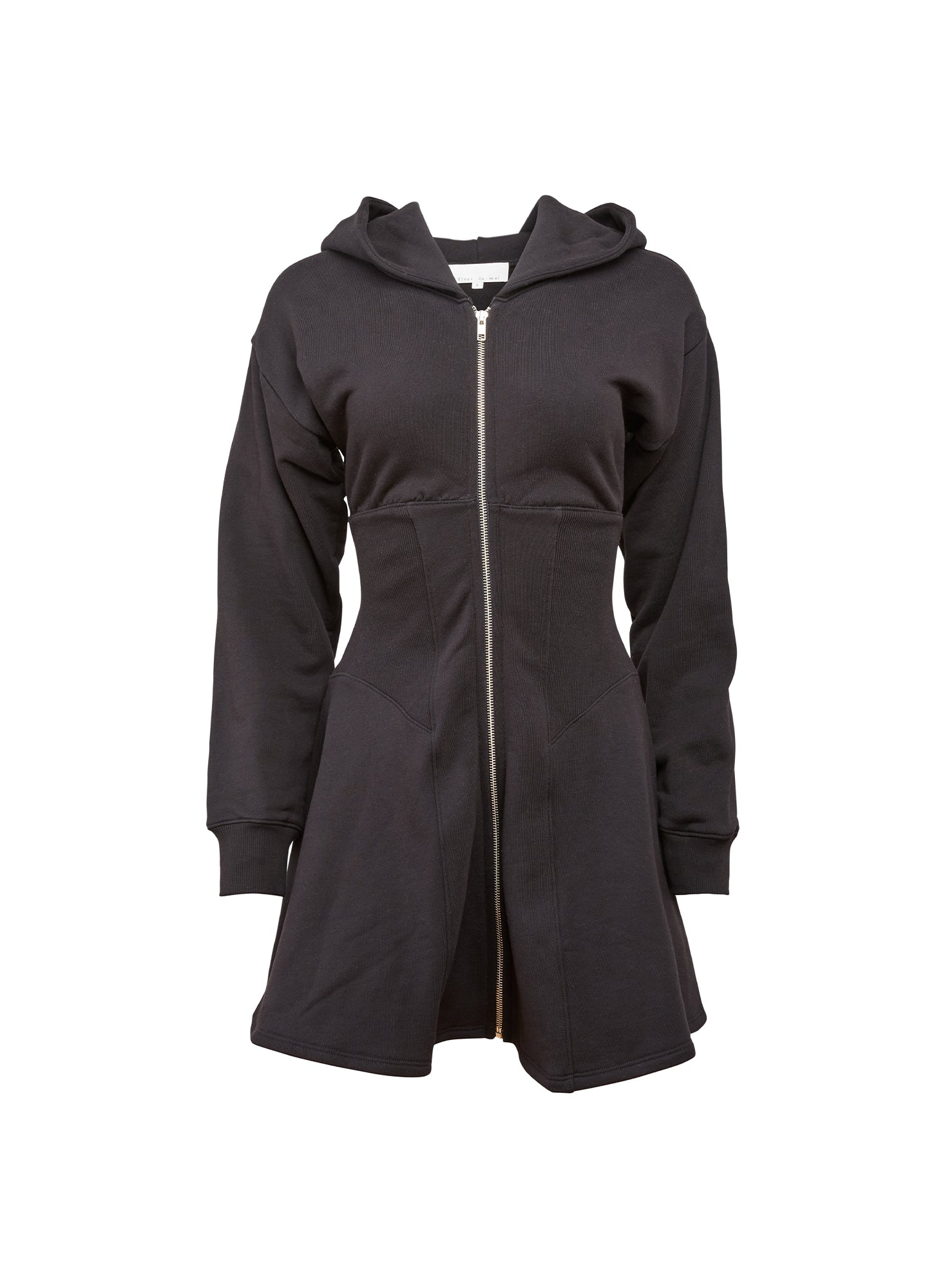 Fleur du Mal Black Unzip Me Hoodie Dress