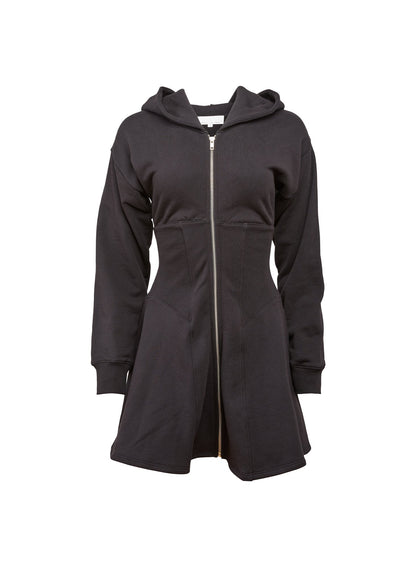 Fleur du Mal Black Unzip Me Hoodie Dress