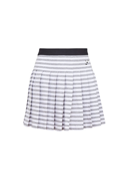 Fleur du Mal Stone Stripe Ivy Pleated Skirt