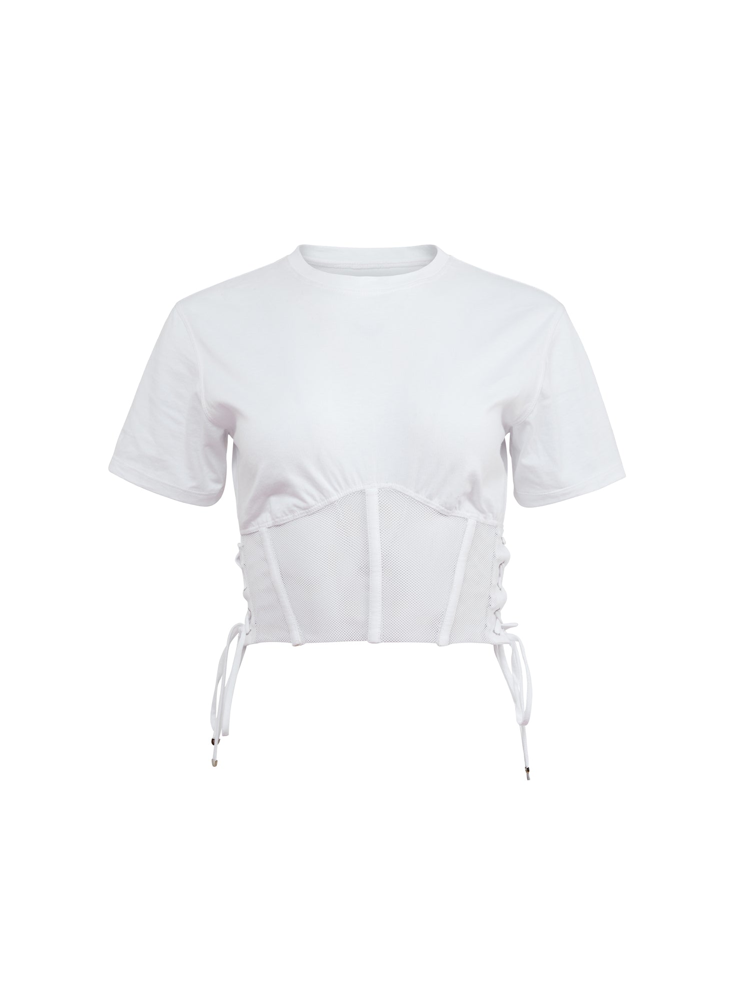 Fleur du Mal Ivory Sabrina Corset T-Shirt