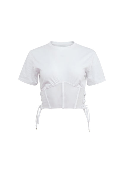 Fleur du Mal Ivory Sabrina Corset T-Shirt