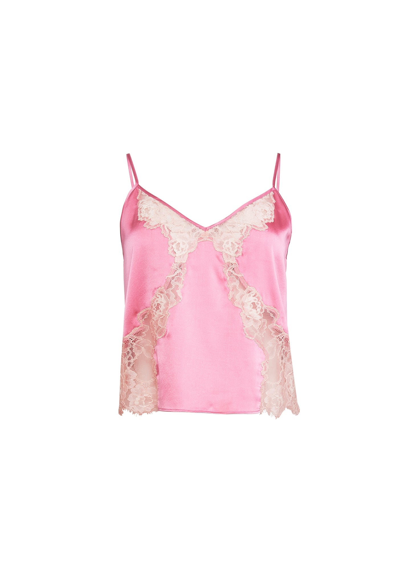 Fleur du Mal Pink Juliet Lace Silk Cami