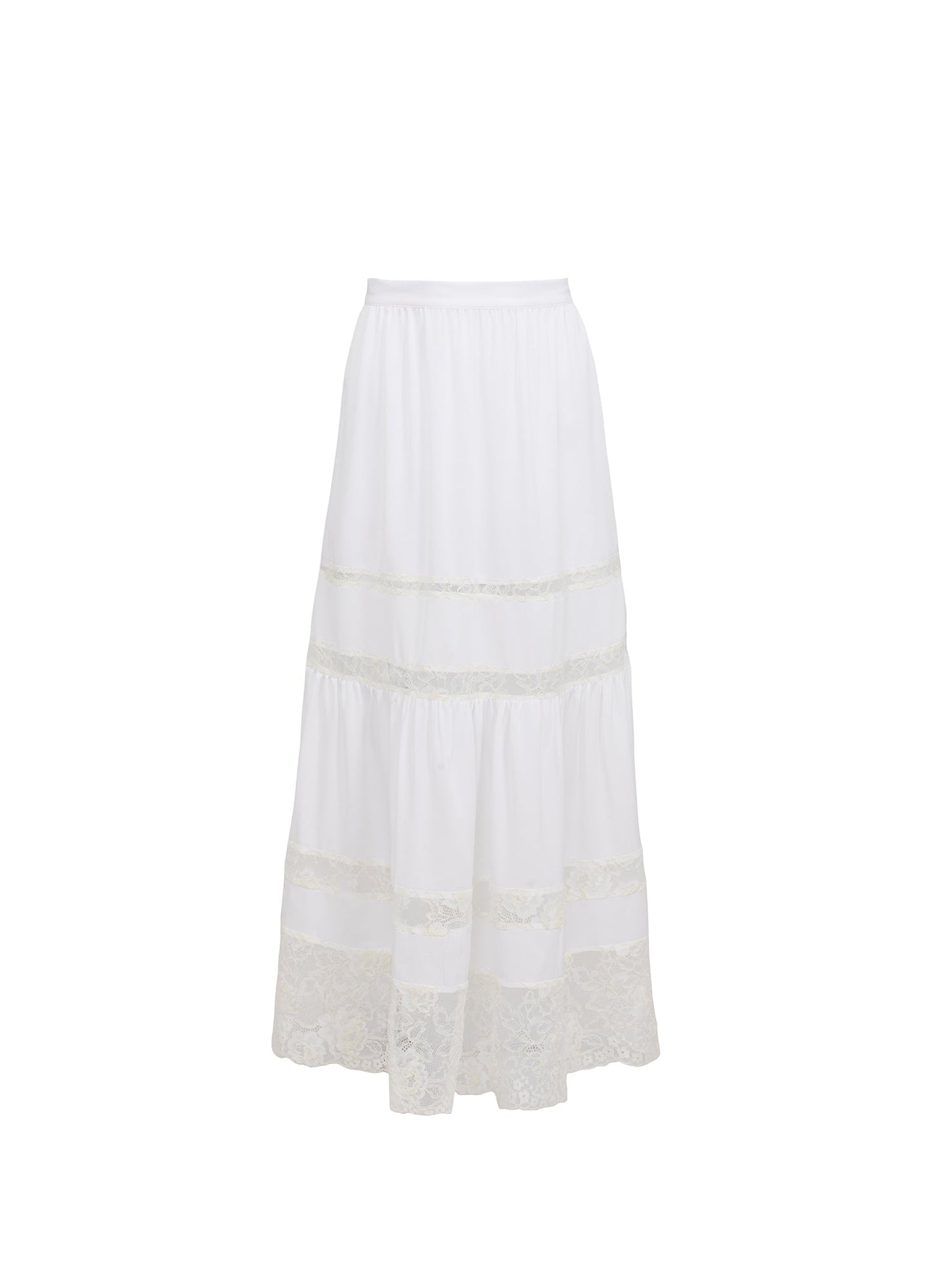 Fleur du Mal Ivory Juliet Lace Maxi Skirt