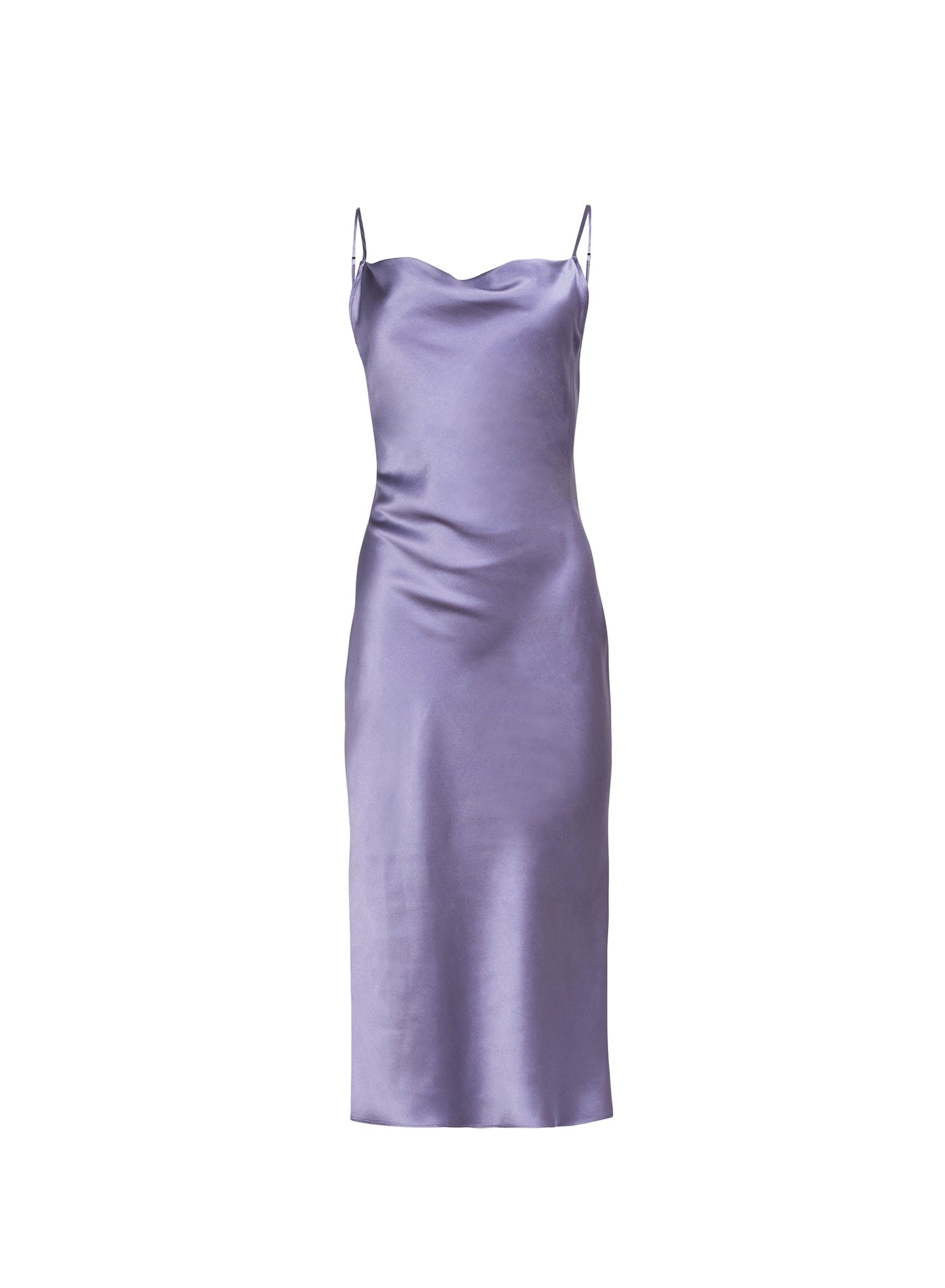 Fleur du Mal Lavender Smoke Silk Cowl Slip Dress