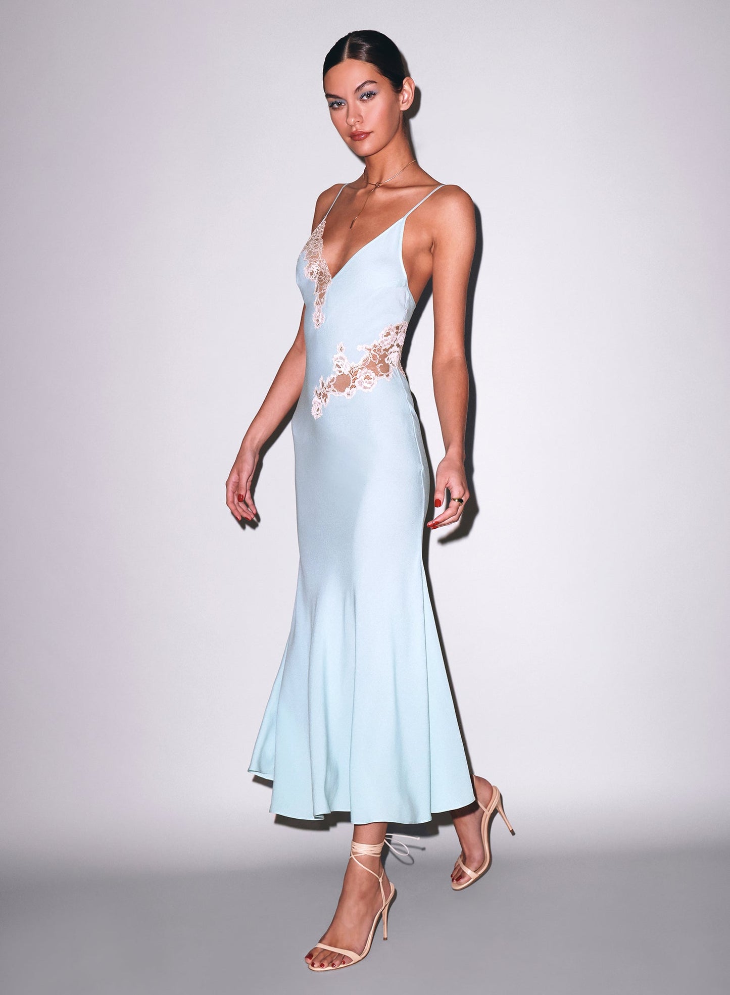 Fleur du Mal Frosted Mint Juliet Lace Maxi Dress