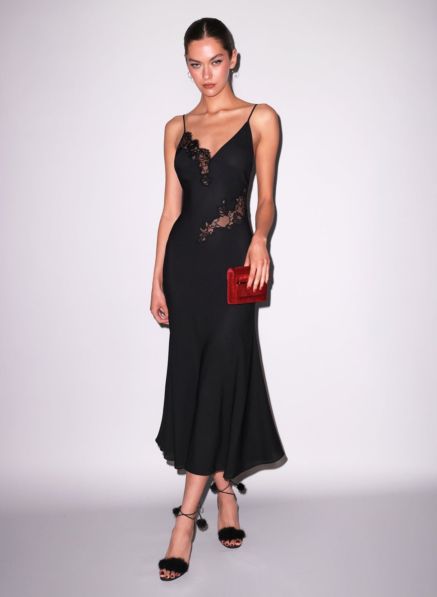 Fleur du Mal Black Juliet Lace Maxi Dress