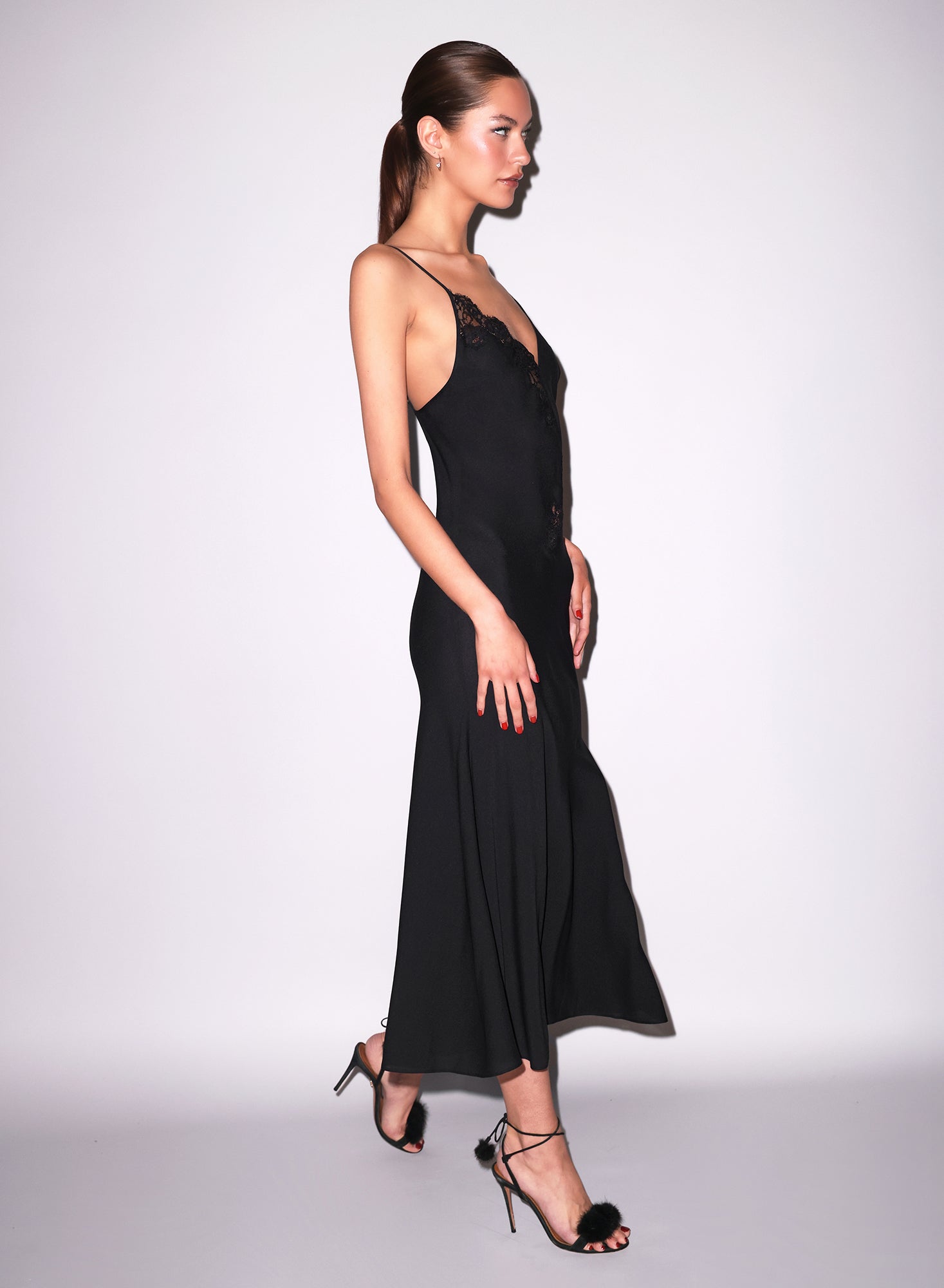 Fleur du Mal Black Juliet Lace Maxi Dress