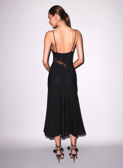 Fleur du Mal Black Juliet Lace Maxi Dress