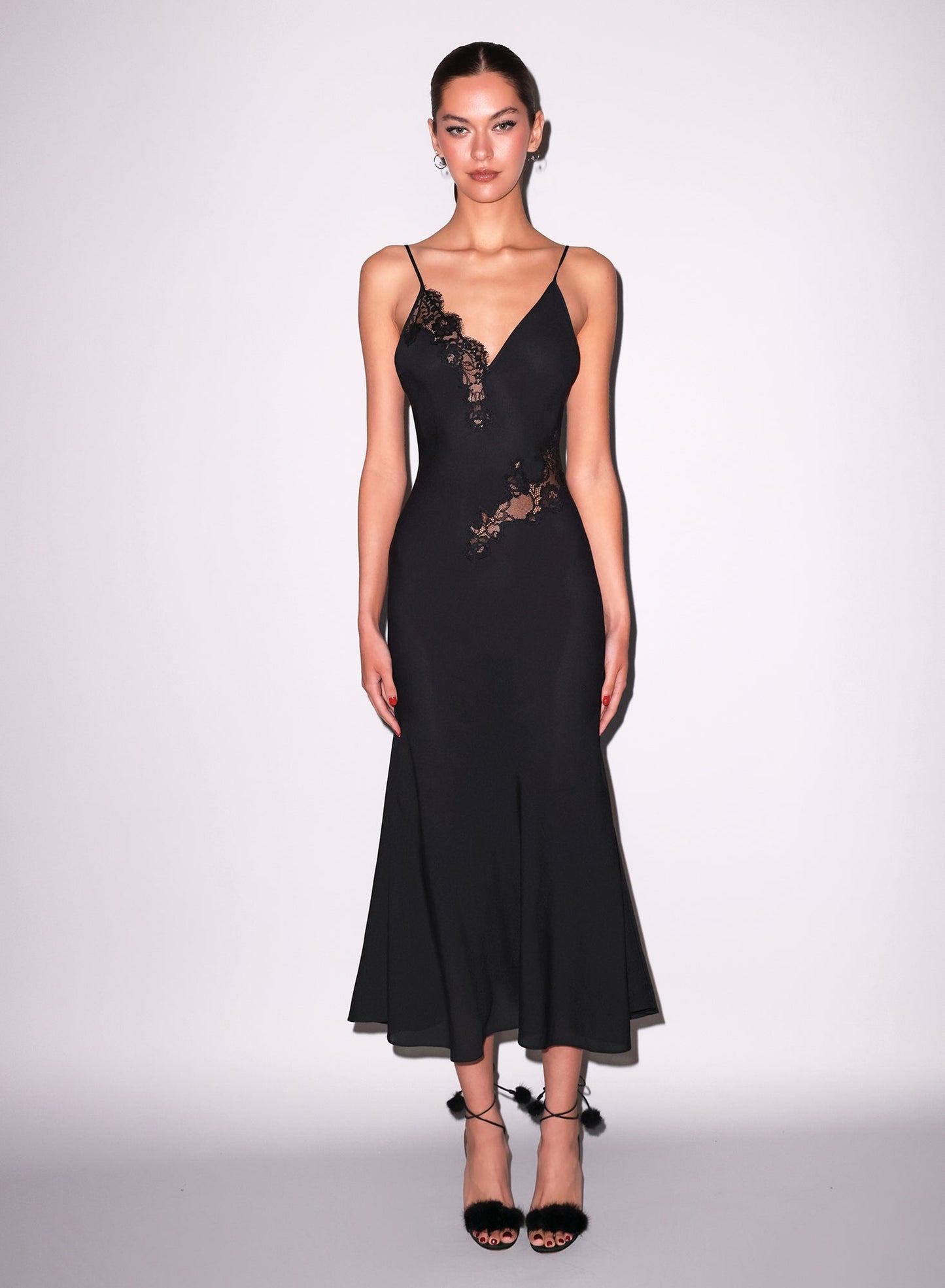 Fleur du Mal Black Juliet Lace Maxi Dress