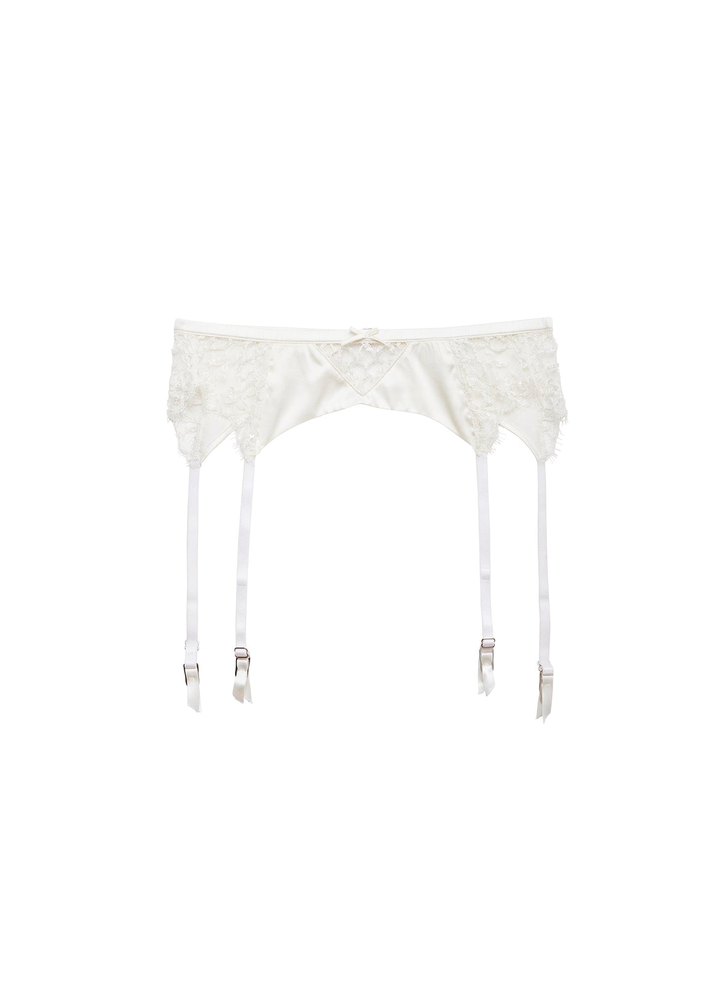 Fleur du Mal Ivory Daphne Lace Garter Belt