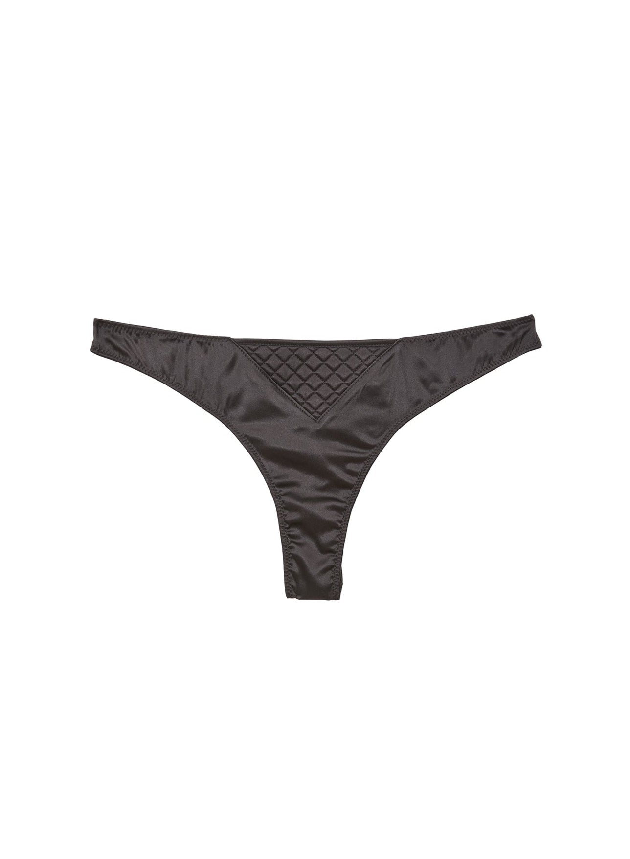 Fleur du Mal Black Quilted Luxe Thong