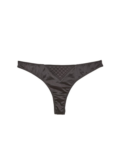 Fleur du Mal Black Quilted Luxe Thong