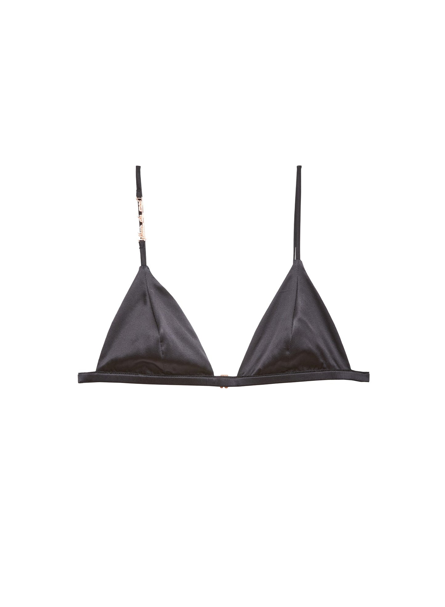 Fleur du Mal Black Fleur du Luxe Triangle Bra