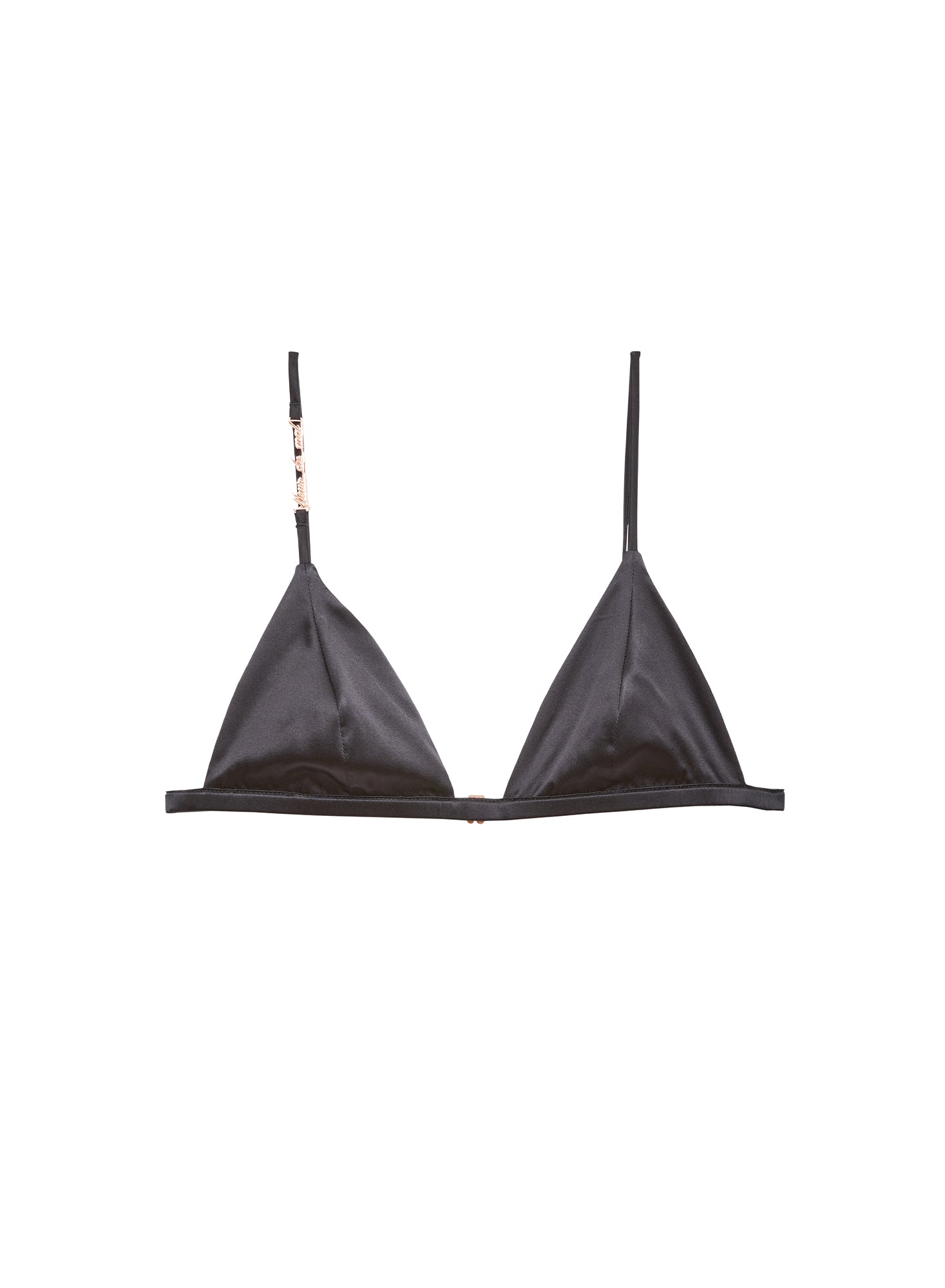 Fleur du Mal Black Fleur du Luxe Triangle Bra