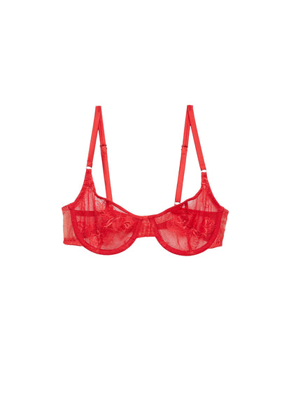 Fleur du Mal Rouge Bouquet Lace Scooped Balconette Bra