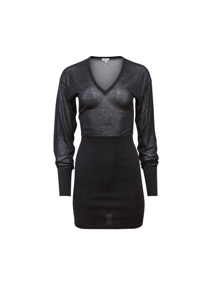Fleur du Mal Black Kate Mini Dress