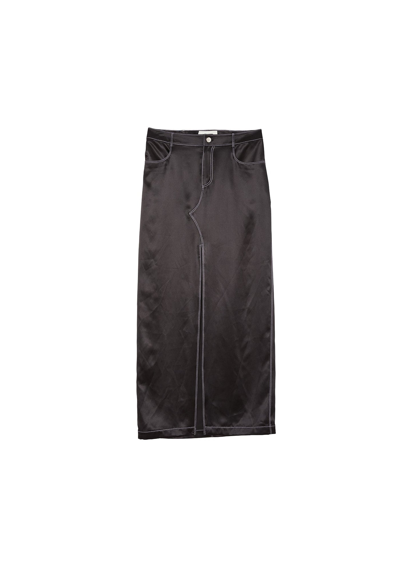 Fleur du Mal Black Silk Maxi Skirt