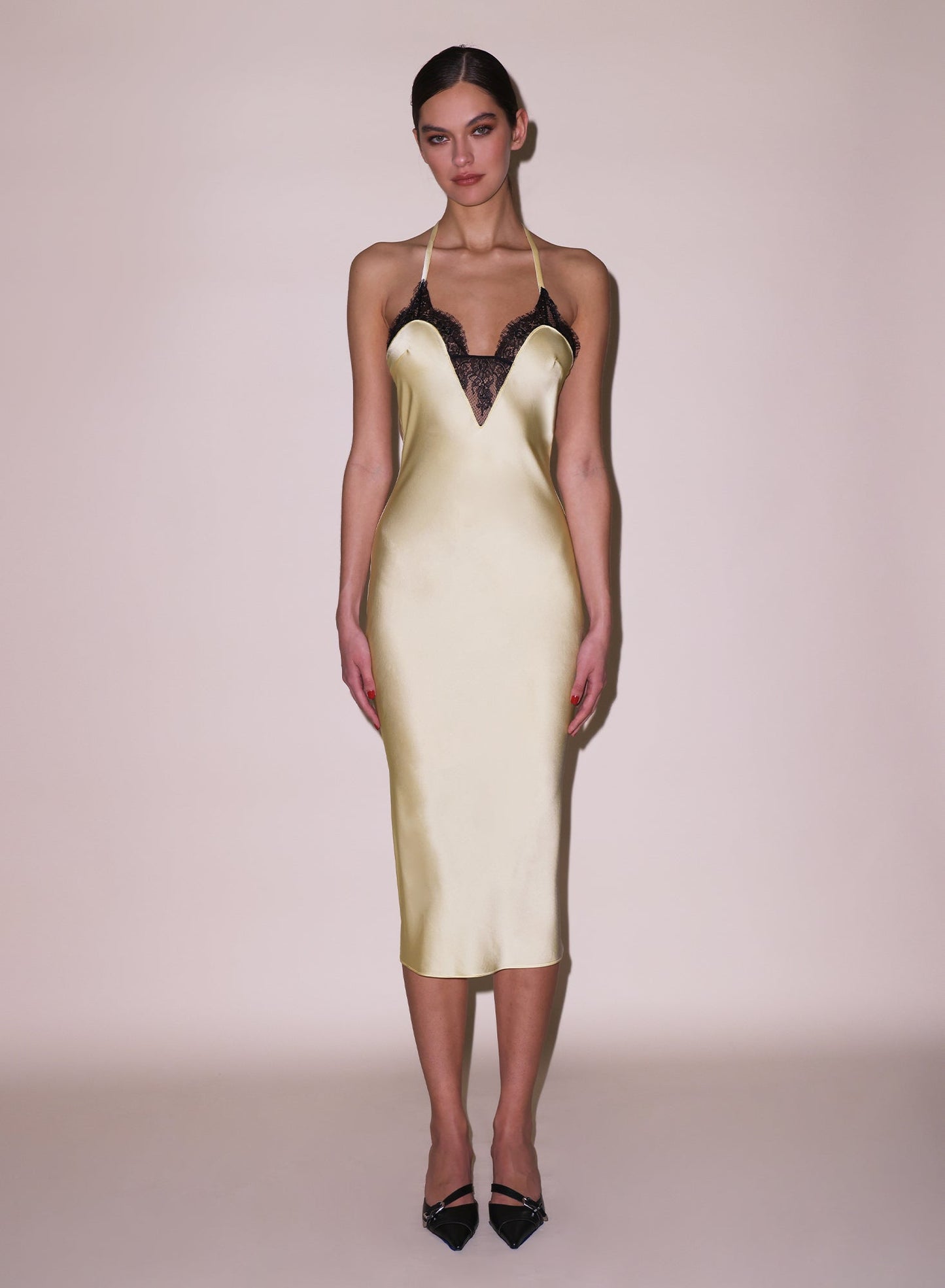 Fleur du Mal Buttercream Buckle T-Strap Dress