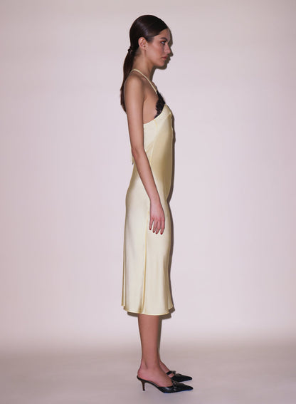 Fleur du Mal Buttercream Buckle T-Strap Dress