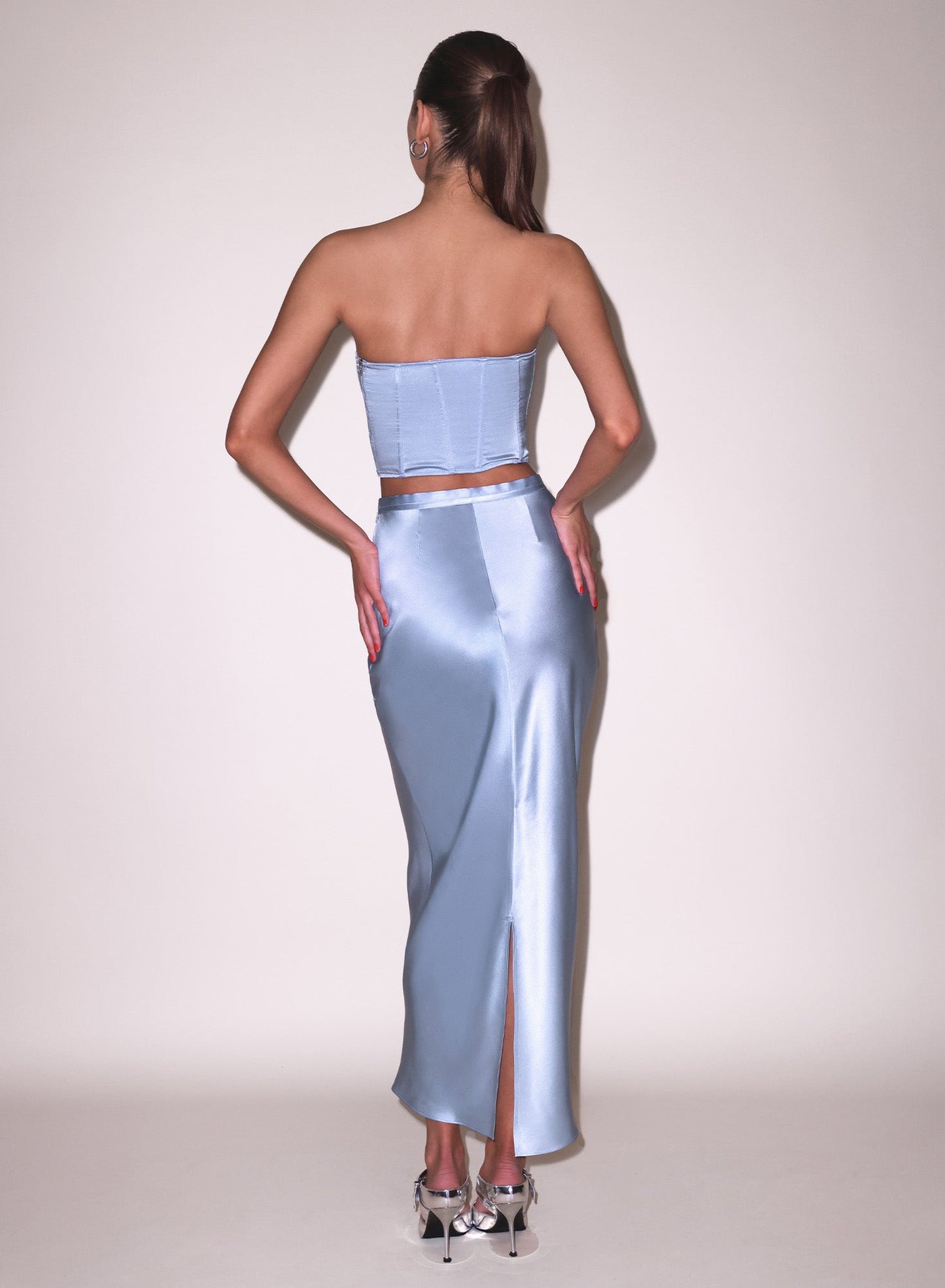 Fleur du Mal Pastel Sky Silk Bias Skirt