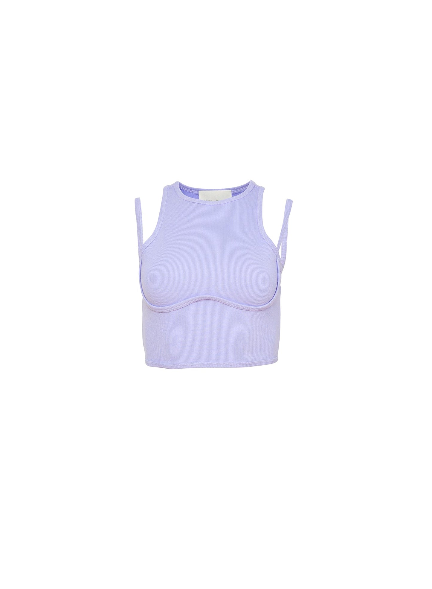 Fleur du Mal Lavender Strappy Ribbed Tank