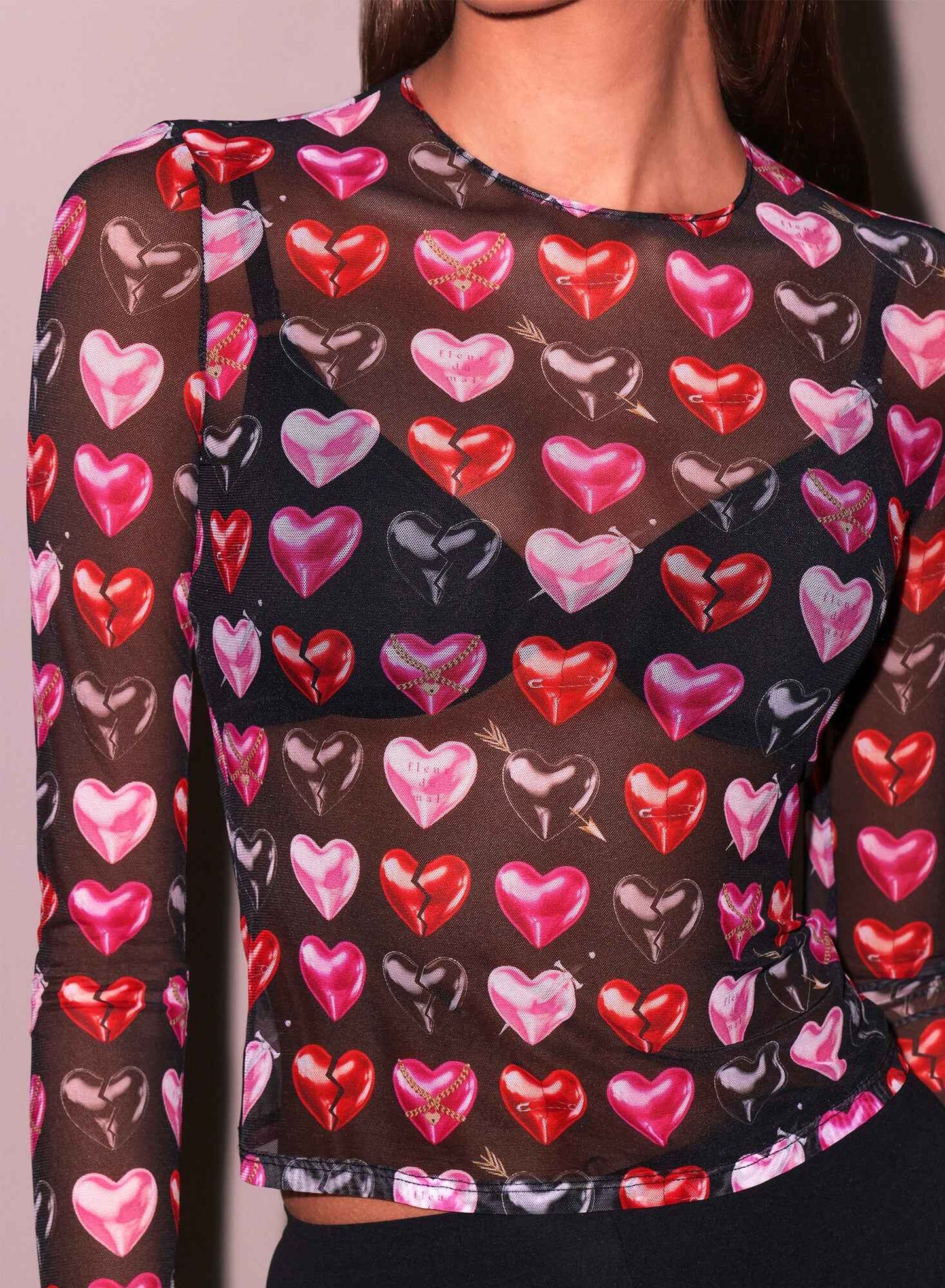 Fleur du Mal Black Heartbreaker Long Sleeve Top