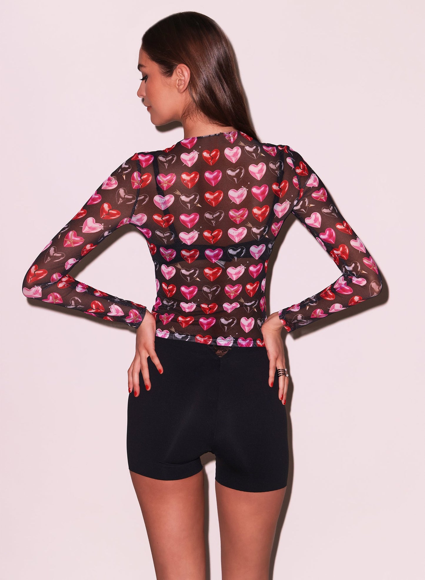 Fleur du Mal Black Heartbreaker Long Sleeve Top