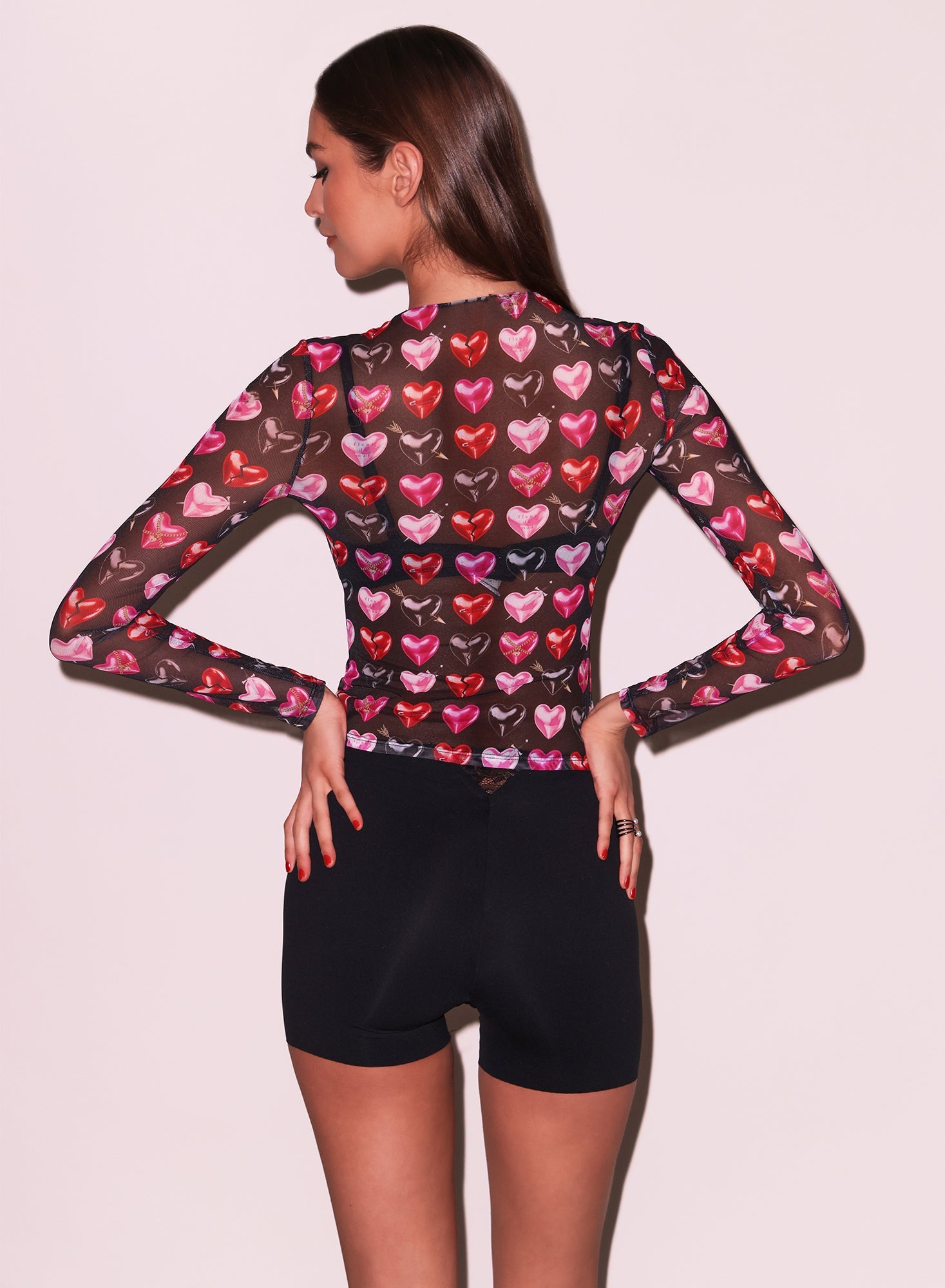 Fleur du Mal Black Heartbreaker Long Sleeve Top