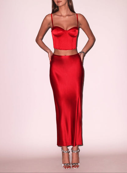 Fleur du Mal Silk Bias Cutout Skirt
