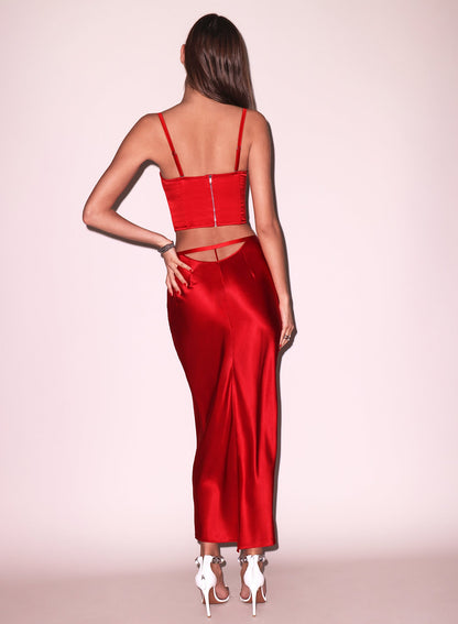 Fleur du Mal Silk Bias Cutout Skirt