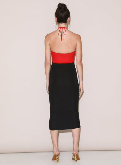 Fleur du Mal Black Jersey Lace Up Skirt