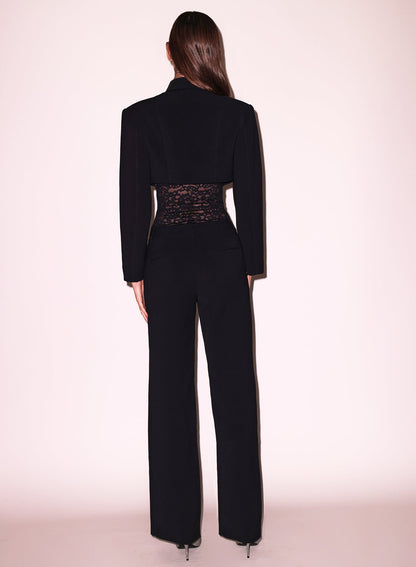 Fleur du Mal Black Zipper Split Hem Pant