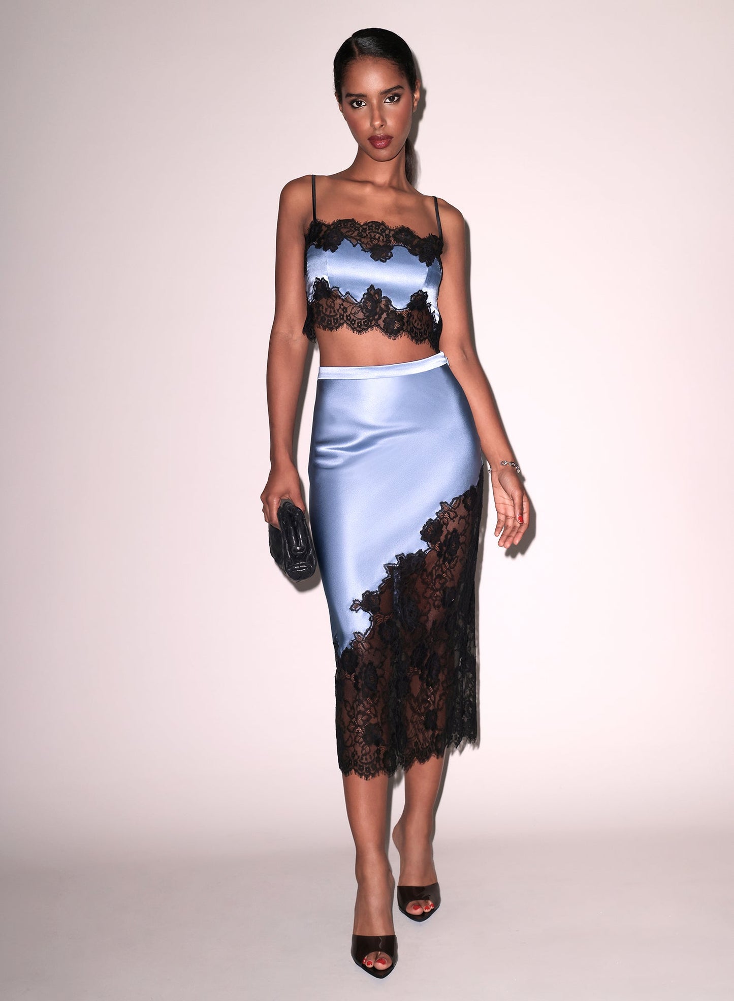 Fleur du Mal Silk & Lace Bandeau Top