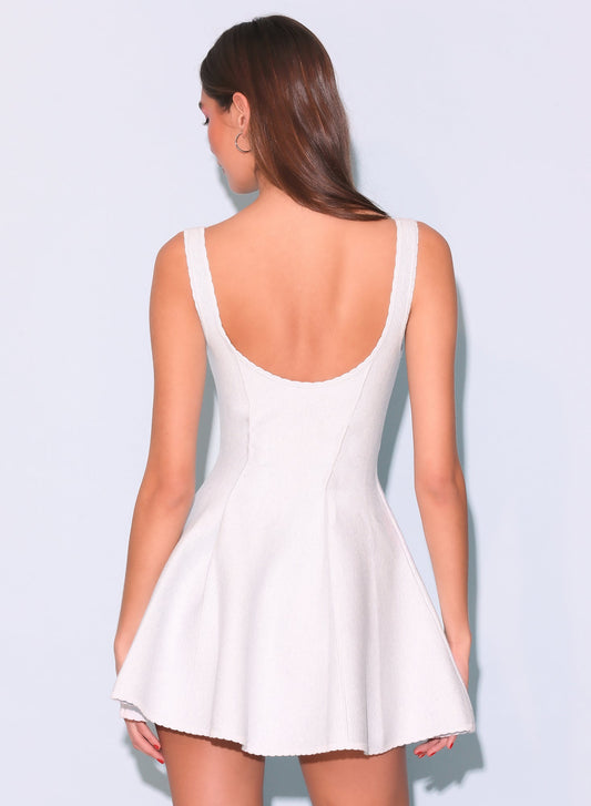 Fleur du Mal Ivory Brigette Flared Dress Best Selling Mini Dress
